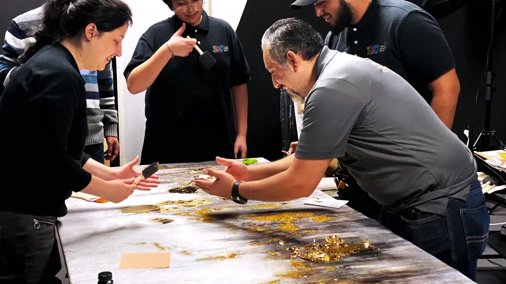 Custom fabrication and cut vinyl graphics work at 360CSG, showcasing detailed craftsmanship and design precision.