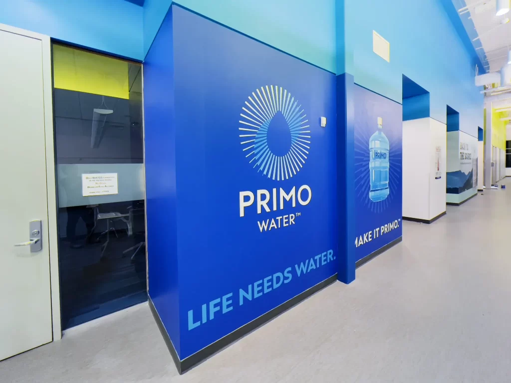 Custom vinyl wallpaper and large format printing for branded office space by 360CSG near Newnan, GA