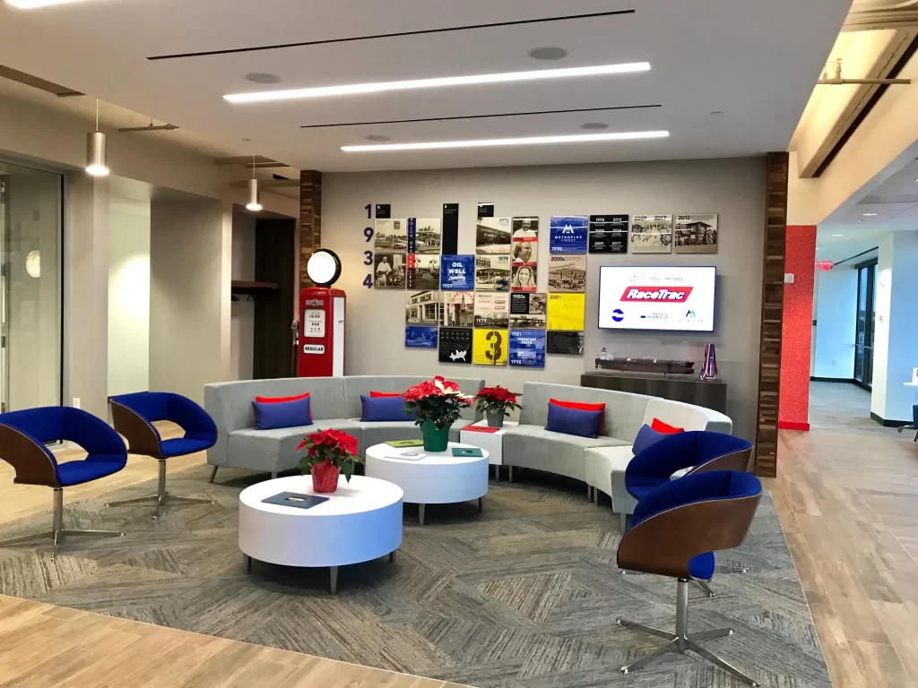 Custom Wall Graphics and Branding for RaceTrac | 360CSG Wall graphics and custom fabrication by 360 Creative Solutions Group for RaceTrac branding display in Duluth, GA