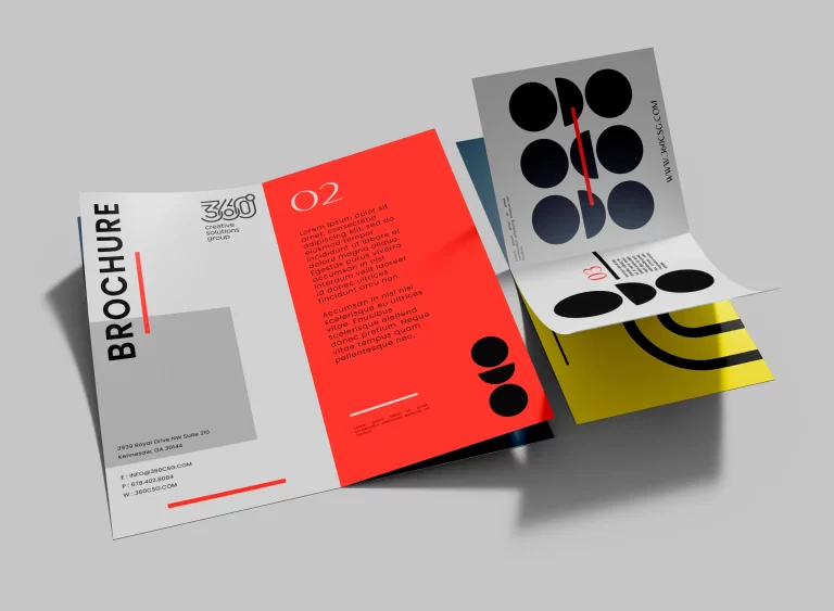 Custom Brochure Design by 360CSG | 360CSG Custom-designed brochure with bold graphics and modern layout, created by 360CSG for branding and marketing purposes.